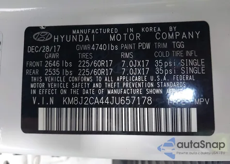 2018 Hyundai Tucson Se from USA, damaged, VIN KM8J2CA44JU657178